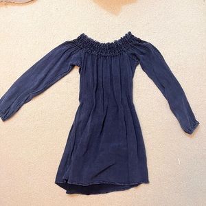Blue coverup with stretchy collar